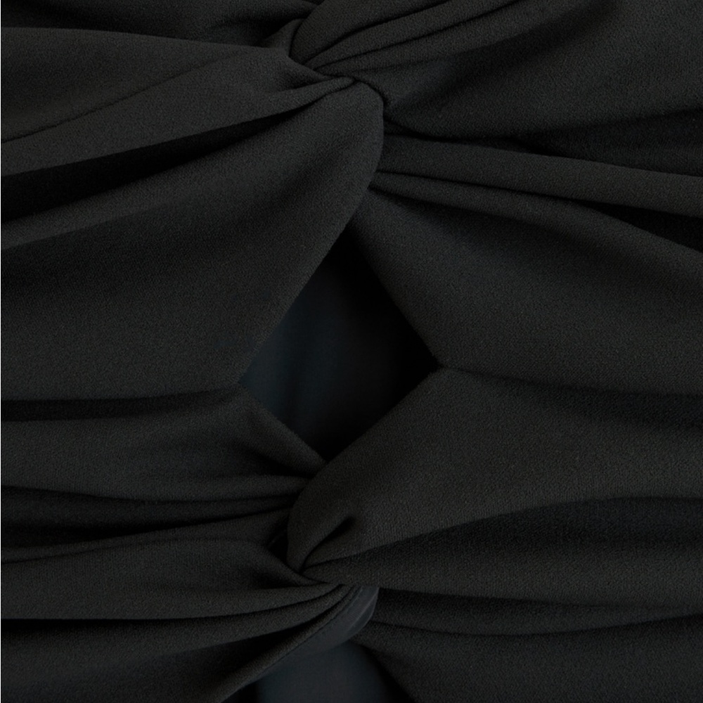 Abercrombie & Fitch Ruched Front Cut Out Assymetrical Midi Dress NWT - Picture 3 of 11